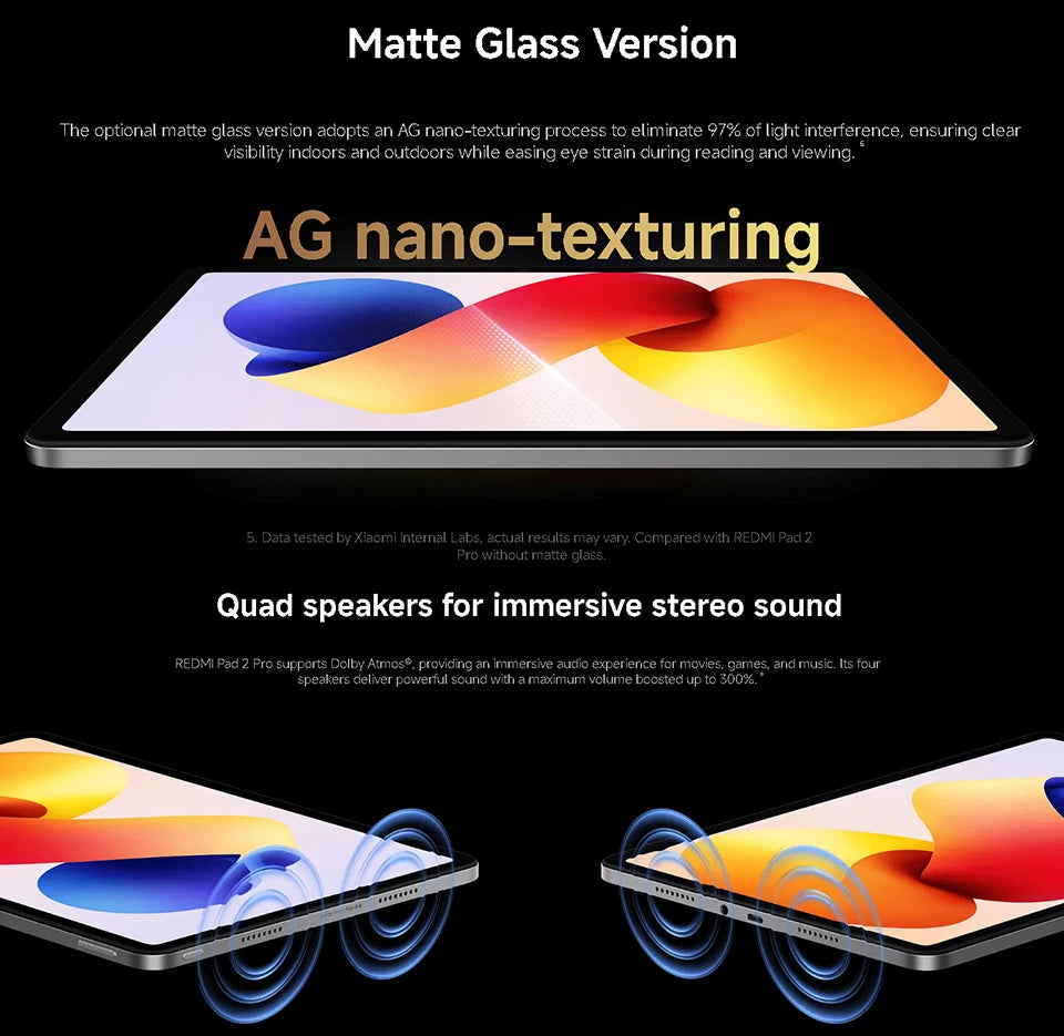 Xiaomi Redmi Pad 2 Pro Version Globale, écran 12,1" 2,5K haute définition, batterie 12 000 mAh, charge rapide 33 W, processeur Snapdragon 7s Gen 4.