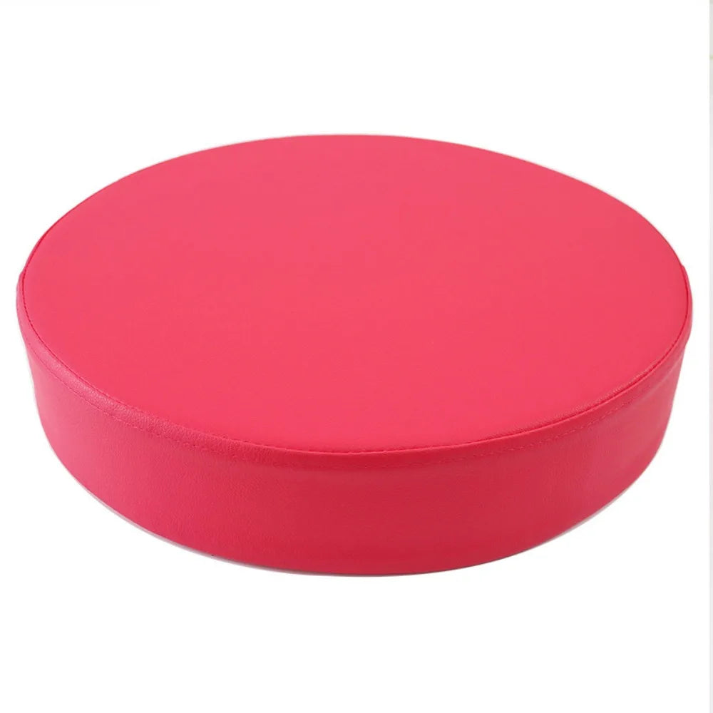 Coussin rond pratique en cuir, épais et doux, rembourré, lavable et imperméable.