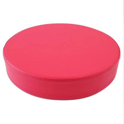 Coussin rond pratique en cuir, épais et doux, rembourré, lavable et imperméable.