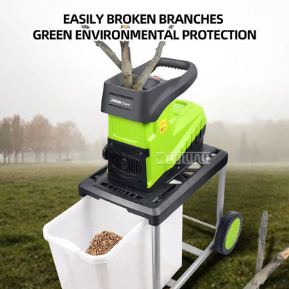 Broyeur de branches électrique 2,8 kW, broyeur de branches d'arbres, outil de jardin 220 V, neuf (modèle 2025)