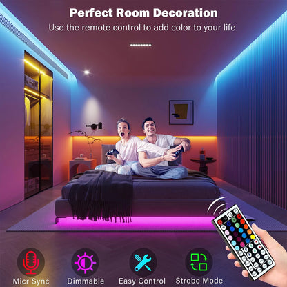 Bande LED RGB multicolore — Éclairage d’ambiance personnalisable avec télécommande