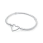 Bracelet jonc en argent 925 avec breloque cœur — Élégance intemporelle