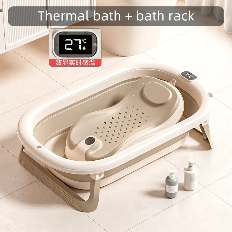 Baignoire pour bébé sensible à la température, Grande baignoire pliante portable