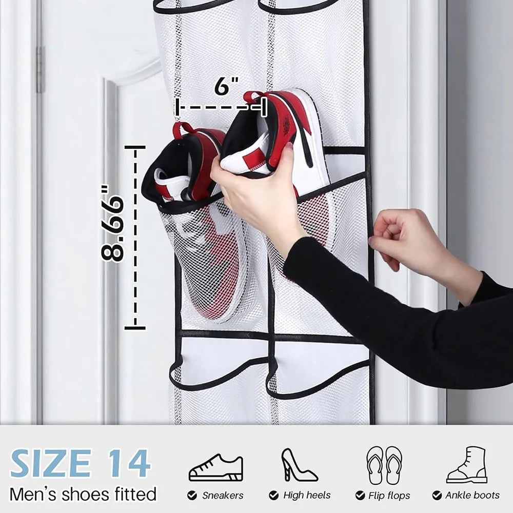 Organisateur chaussures suspendu — Gain de place instantané (12 poches)