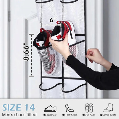 Organisateur chaussures suspendu — Gain de place instantané (12 poches)