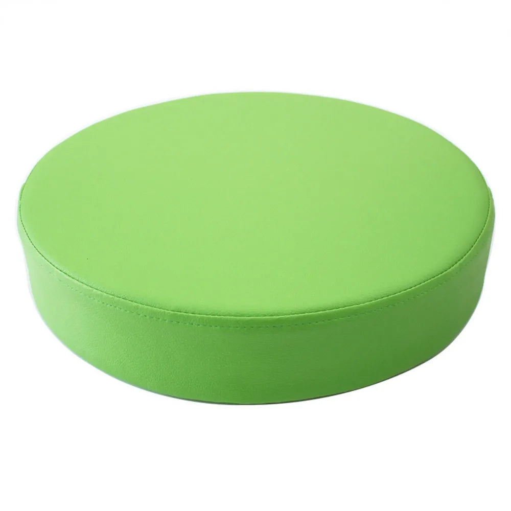 Coussin rond pratique en cuir, épais et doux, rembourré, lavable et imperméable.