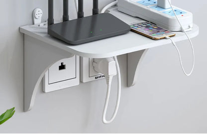Étagère murale flottante avec crochet pour routeur, caméra, multiprise, projecteur, décodeur, support de rangement suspendu, organisateur pour la maison et le bureau