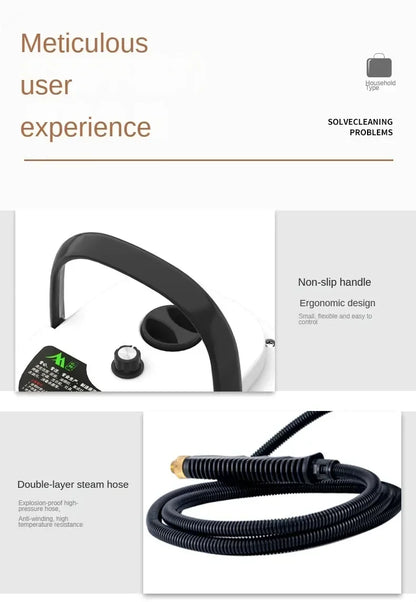 Nettoyeur vapeur portatif 2500 W haute température pour climatiseurs, hottes de cuisine, voitures, sols et plus encore