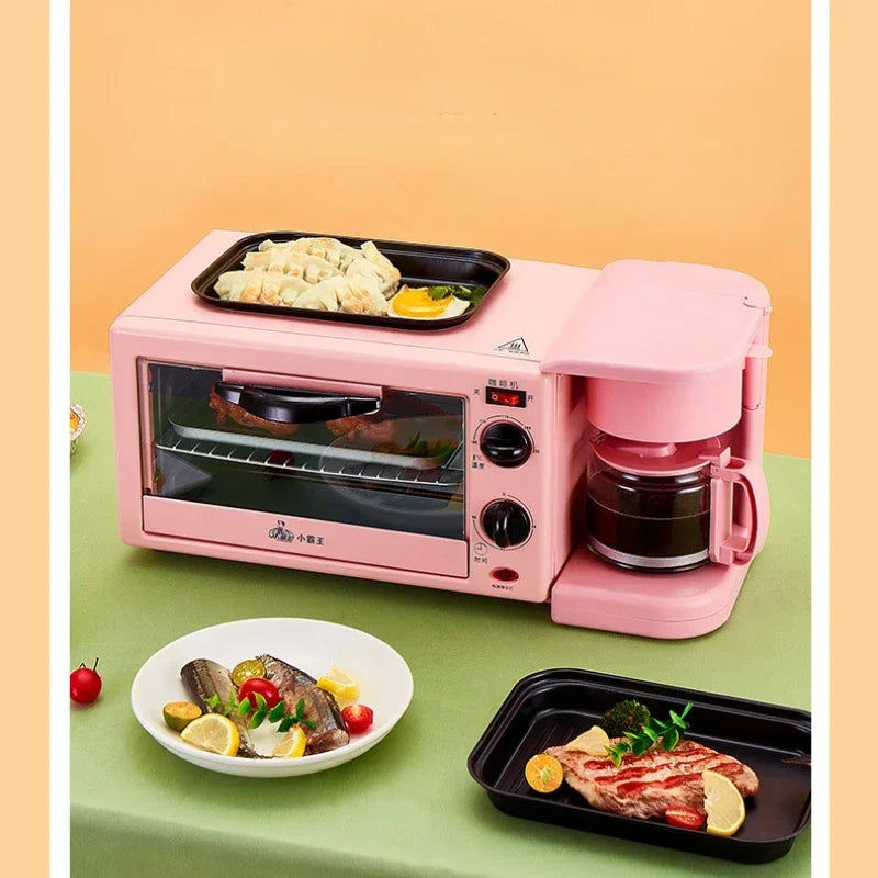 Four multifonction, four à micro-ondes, machine à petit-déjeuner, cuiseur vapeur et four, machine à café intégrée avec poêle à frire
