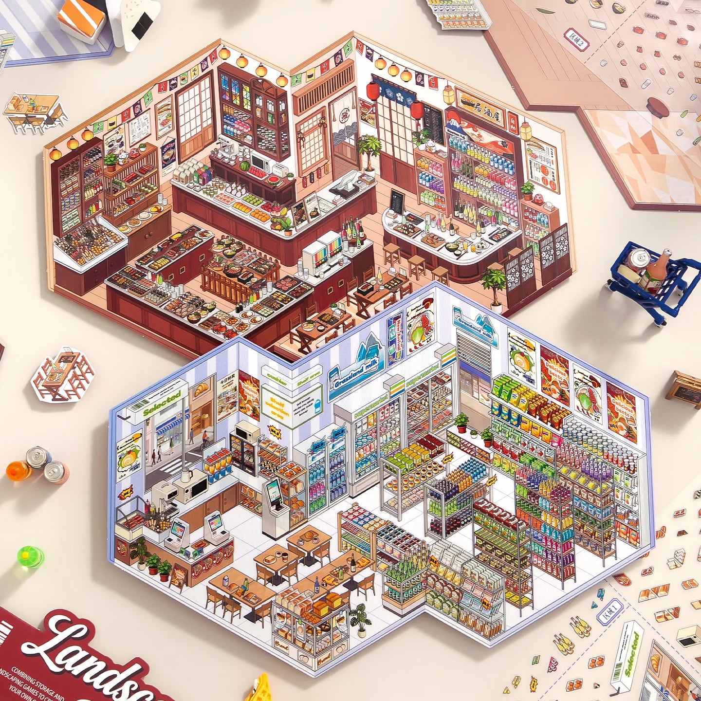 Stickers scène miniature 3D — Kit créatif décoratif DIY