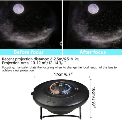 Projecteur galaxie OVNI – Transforme ta chambre en ciel étoilé.