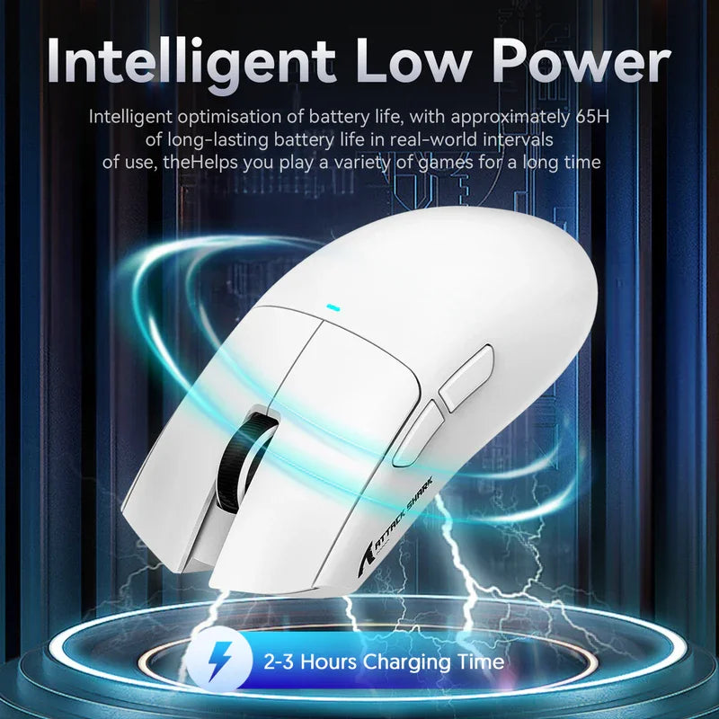 Souris gaming ATTACK SHARK X11, station de charge magnétique, capteur gaming PixArt PAW3311, 22 000 DPI, Bluetooth/2,4 GHz, sans fil/filaire