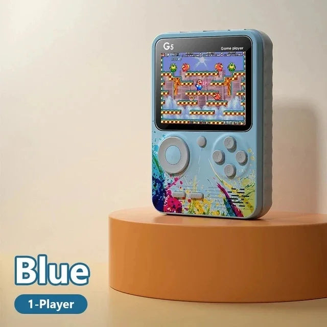 Console de jeux portable G5 avec 500 jeux rétro classiques, écran 3 pouces, manette de jeu portable, batterie rechargeable 1020 mAh, cadeau idéal pour les fêtes