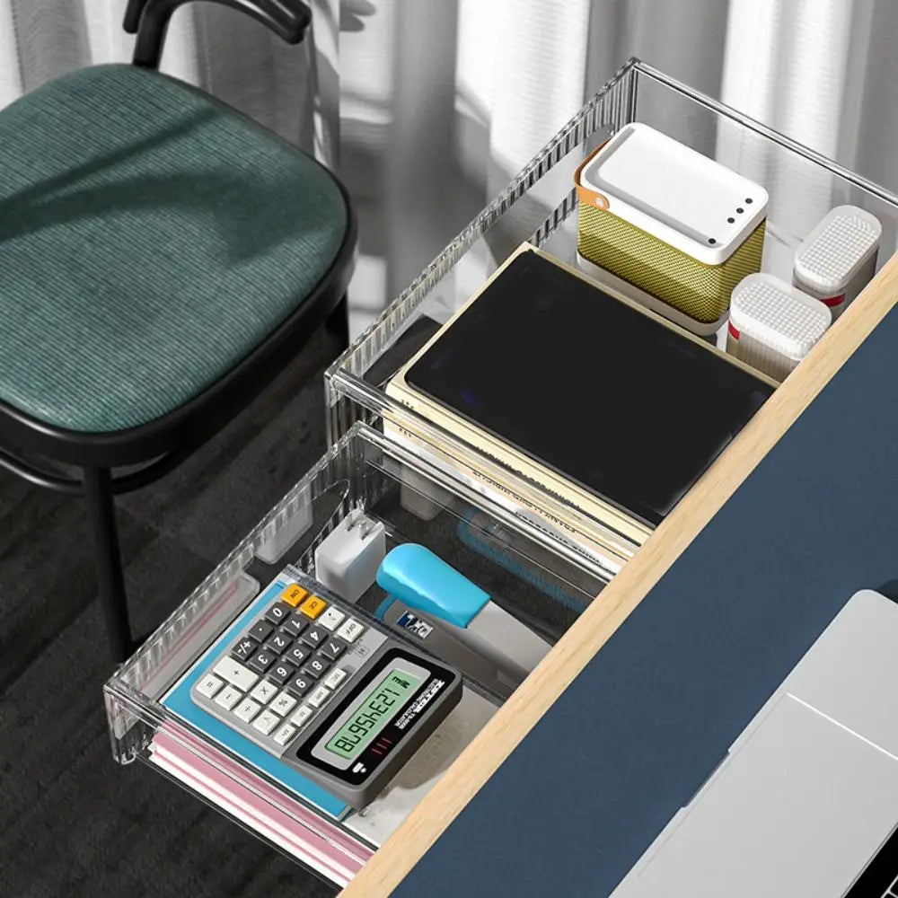 Étagère de rangement invisible, boîte de rangement coulissante à suspendre sous le Bureau, Table ou tiroir de grande capacité.
