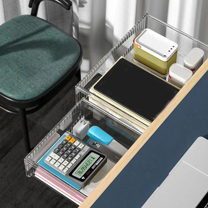 Étagère de rangement invisible, boîte de rangement coulissante à suspendre sous le Bureau, Table ou tiroir de grande capacité.