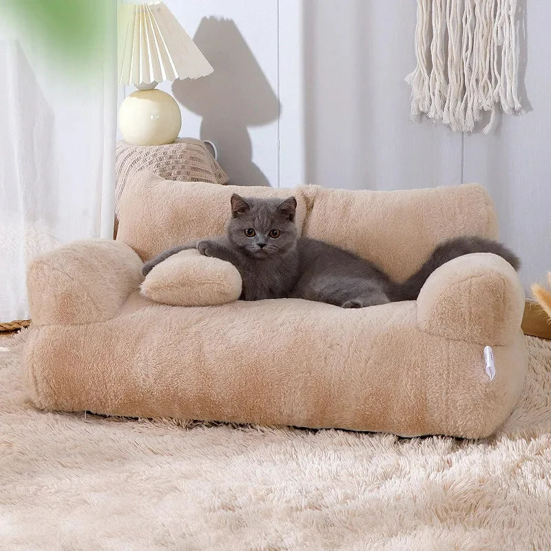 Canapé-lit ultra doux pour chat et petit chien — Nid confortable hiver & détente