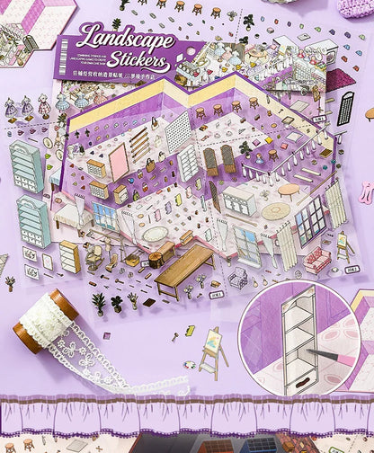 Stickers scène miniature 3D — Kit créatif décoratif DIY
