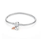 Bracelet jonc en argent 925 avec breloque cœur — Élégance intemporelle