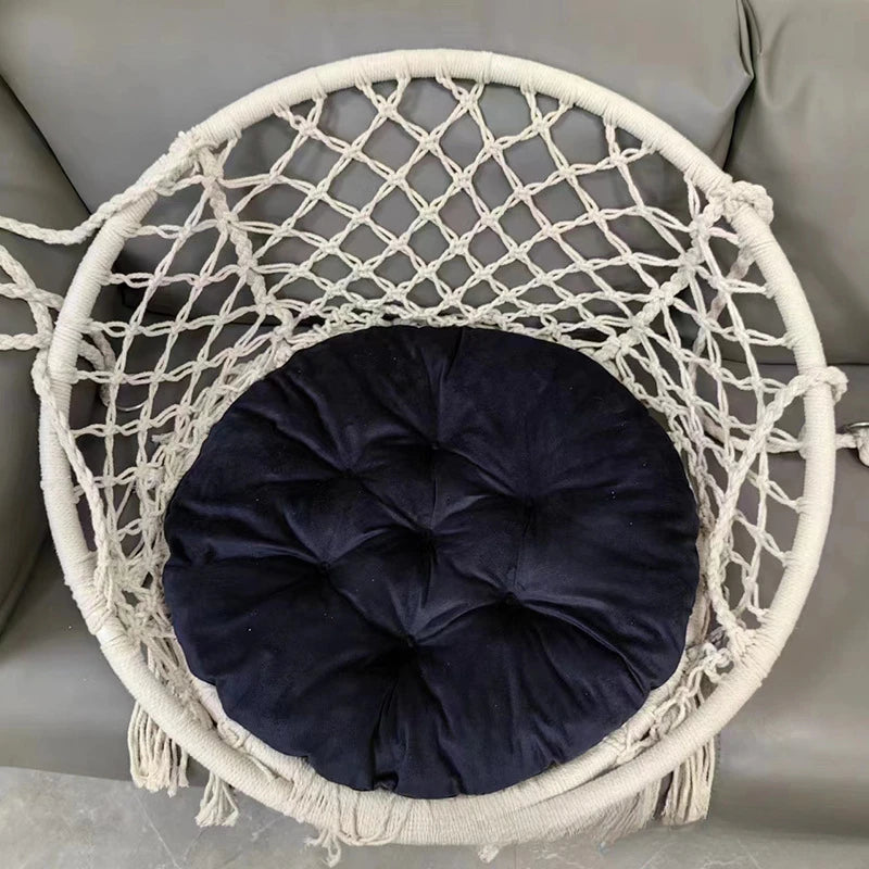 Fauteuil suspendu hamac, fauteuil suspendu en corde de coton avec coussin et kit de fixation, fauteuil suspendu.