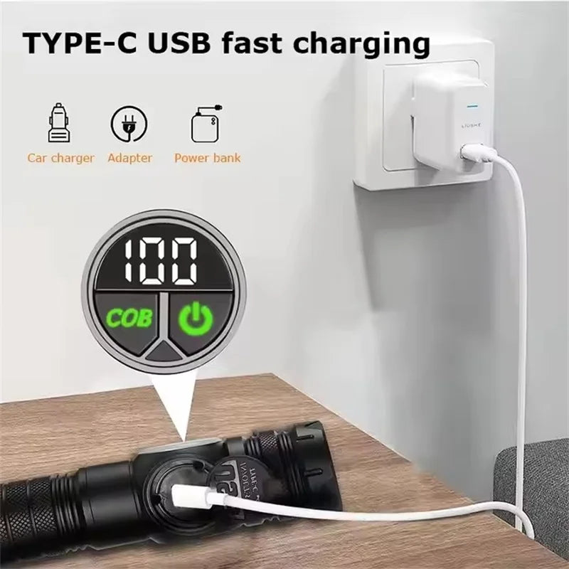 Lampe torche LED rechargeable magnétique — Ultra puissante et compacte