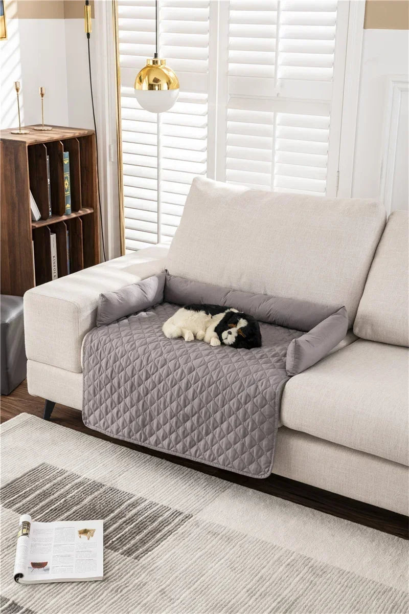 Tapis de canapé imperméable pour animaux de compagnie, à carreaux, grand format, avec coussin pour la nuque, housse antidérapante pour canapé pour chien et chat.