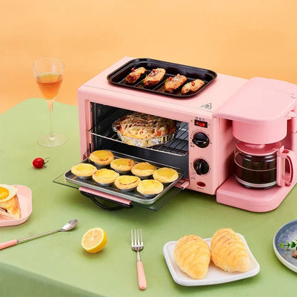 Four multifonction, four à micro-ondes, machine à petit-déjeuner, cuiseur vapeur et four, machine à café intégrée avec poêle à frire