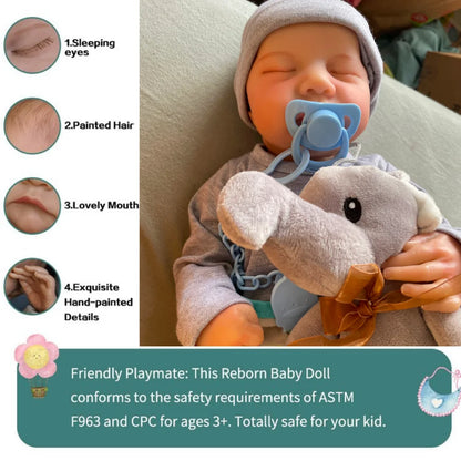 Poupée de 46CM Reborn, Silicone mélangé, vinyle, poupée cadeau pour filles