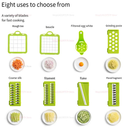 Hachoir de cuisine portable multifonctionnel, râpe à légumes, trancheuse, râpe à pommes de terre et carottes, robot culinaire pour fruits et légumes