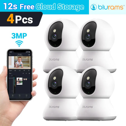Caméra de surveillance pour bébé 2K HD avec détection de mouvement et audio bidirectionnel, installation facile, image nette de jour comme de nuit.