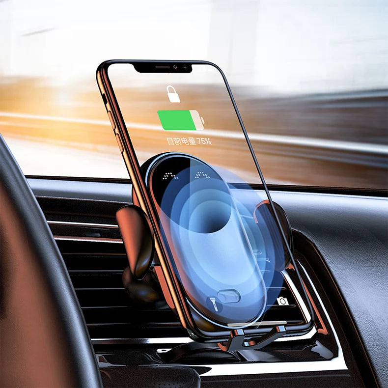 Support téléphone voiture avec chargeur sans fil — Fixation automatique intelligente 🚗