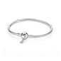 Bracelet jonc en argent 925 avec breloque cœur — Élégance intemporelle