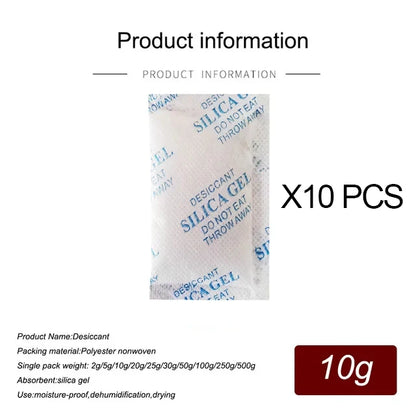 Sachets Anti-Humidité Non Toxiques – Gel de Silice 2/5/10/20g pour Pièces à Vivre et Cuisine