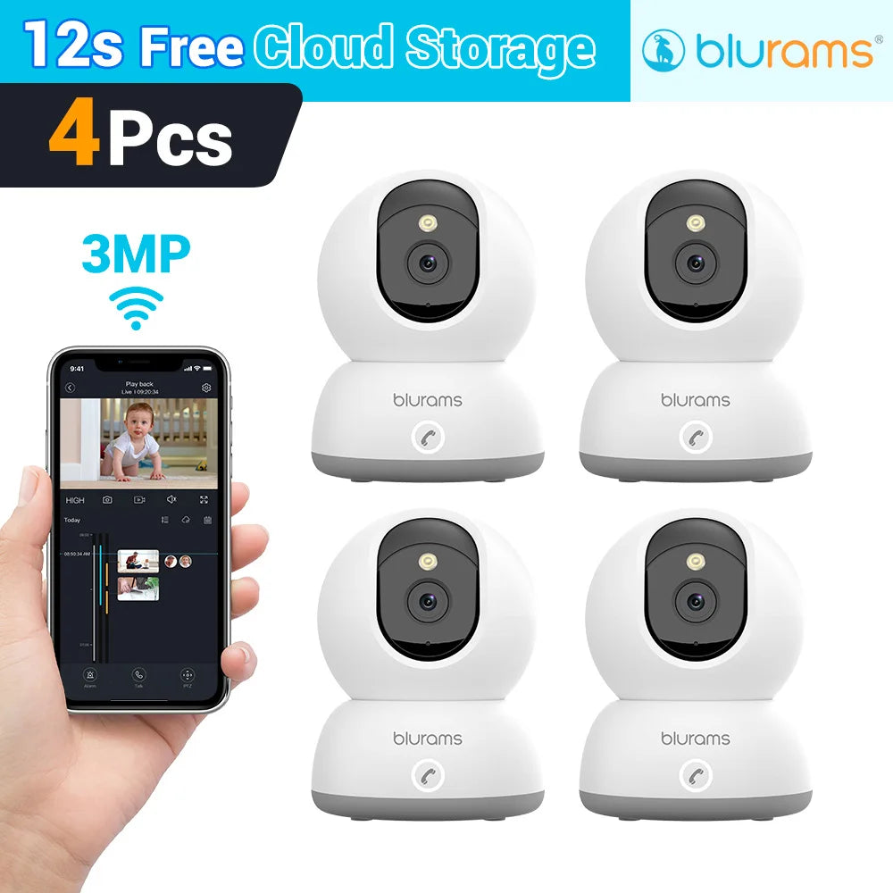 Caméra de surveillance pour bébé 2K HD avec détection de mouvement et audio bidirectionnel, installation facile, image nette de jour comme de nuit.