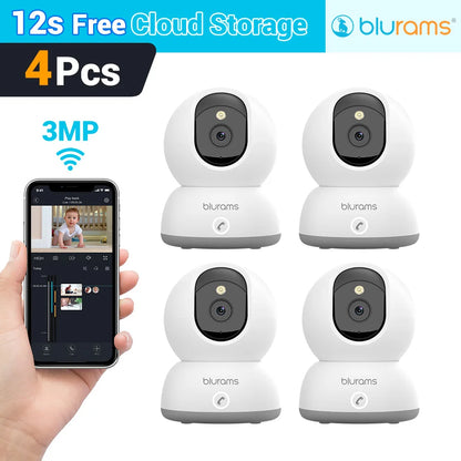 Caméra de surveillance pour bébé 2K HD avec détection de mouvement et audio bidirectionnel, installation facile, image nette de jour comme de nuit.