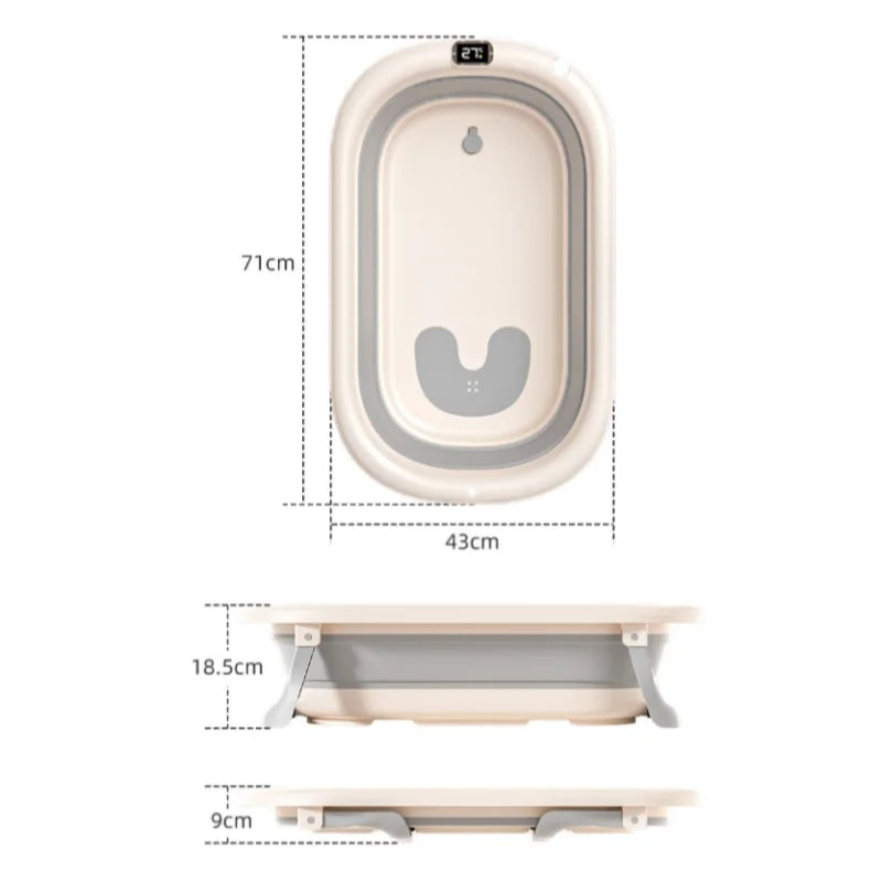 Baignoire pour bébé sensible à la température, Grande baignoire pliante portable