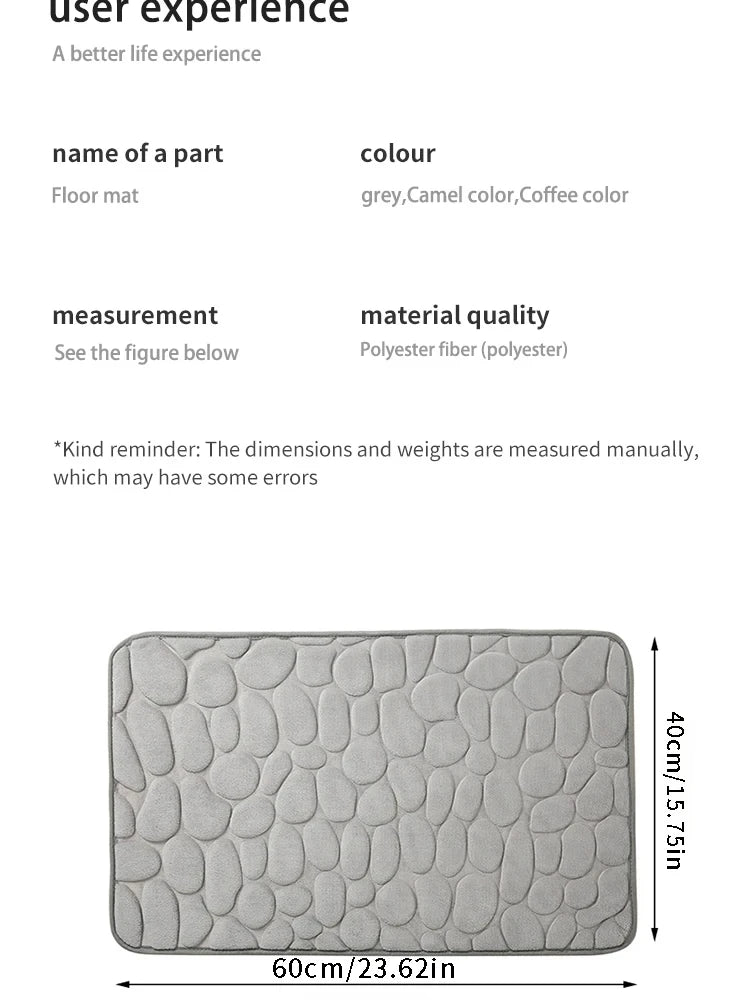 Tapis de bain mémoire de forme antidérapant — Confort moelleux immédiat