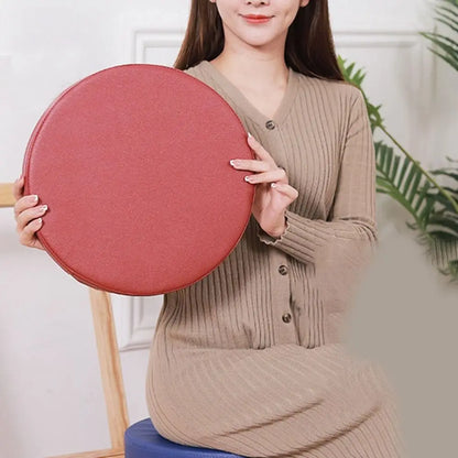 Coussin rond pratique en cuir, épais et doux, rembourré, lavable et imperméable.