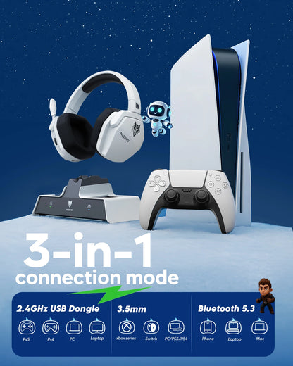 Casque gamer NUBWO G06 – Station de charge incluse, longue autonomie.