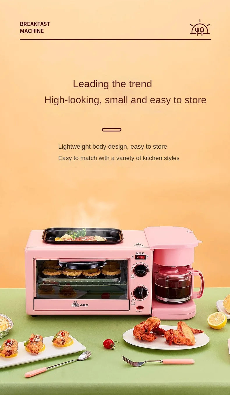 Four multifonction, four à micro-ondes, machine à petit-déjeuner, cuiseur vapeur et four, machine à café intégrée avec poêle à frire