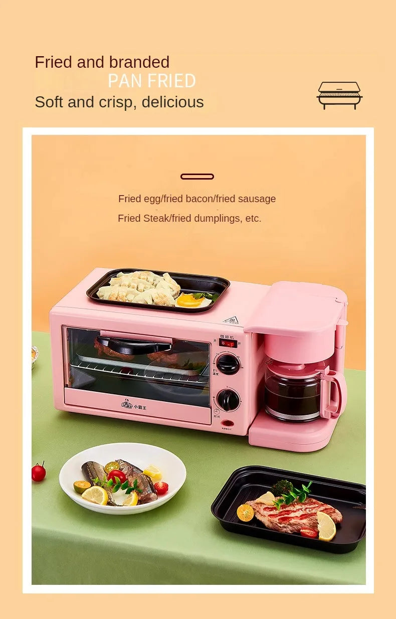 Four multifonction, four à micro-ondes, machine à petit-déjeuner, cuiseur vapeur et four, machine à café intégrée avec poêle à frire