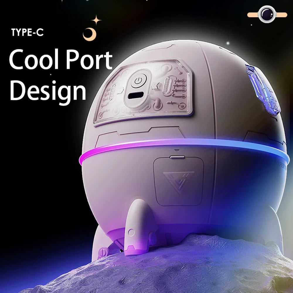 Humidificateur astronaute – Ambiance relaxante avec lumière LED.