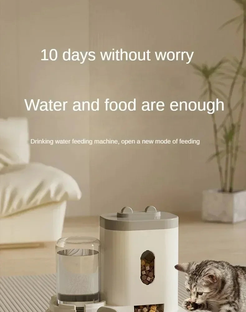 Gamelle automatique pour chats et chiens avec distributeur d’eau et nourriture