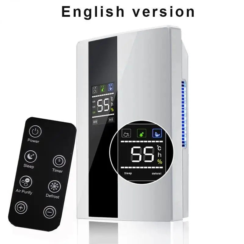 Déshumidificateur et purificateur d'air intelligent 2 en 1 avec filtre HEPA H13, ultra-silencieux (25 dB) pour grandes chambres/sous-sols, télécommande/minuterie/mode automatique