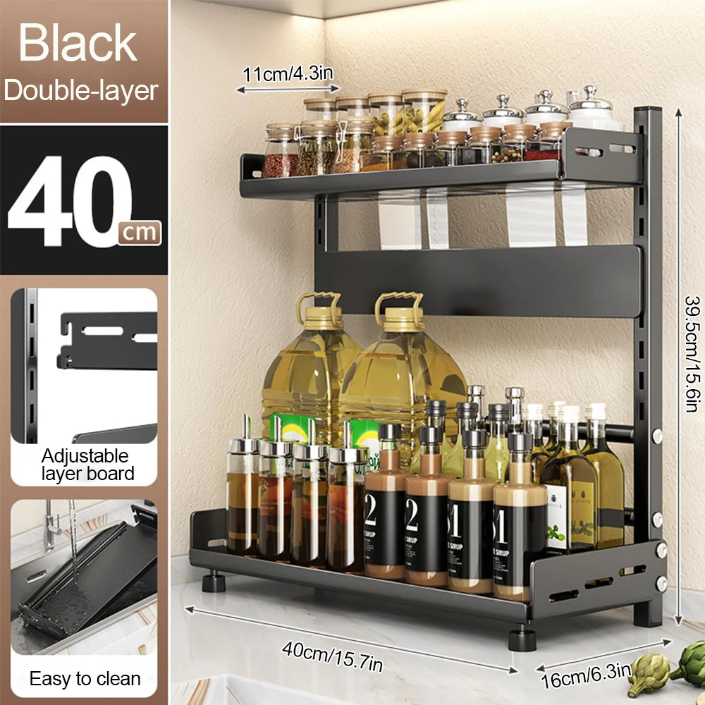 Organisateur à épices modulable — Étagère de rangement cuisine compacte et réglable