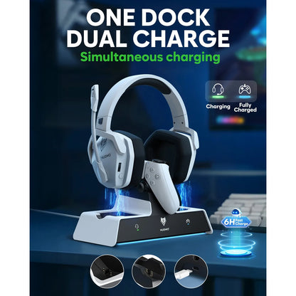 Casque gamer NUBWO G06 – Station de charge incluse, longue autonomie.