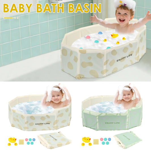 Baignoire pliable pour bébé, renforcée en PVC épais, avec valve de vidange.