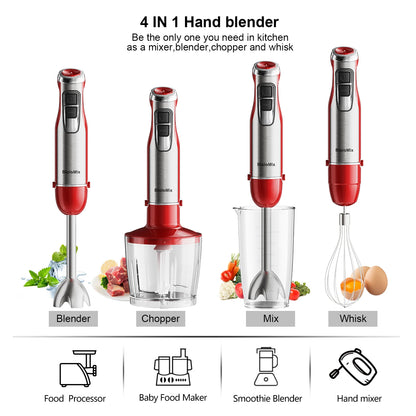 Mixeur Plongeant Haute Puissance BioloMix – 4 Fonctions, Lames Inox et Gobelet à Smoothie