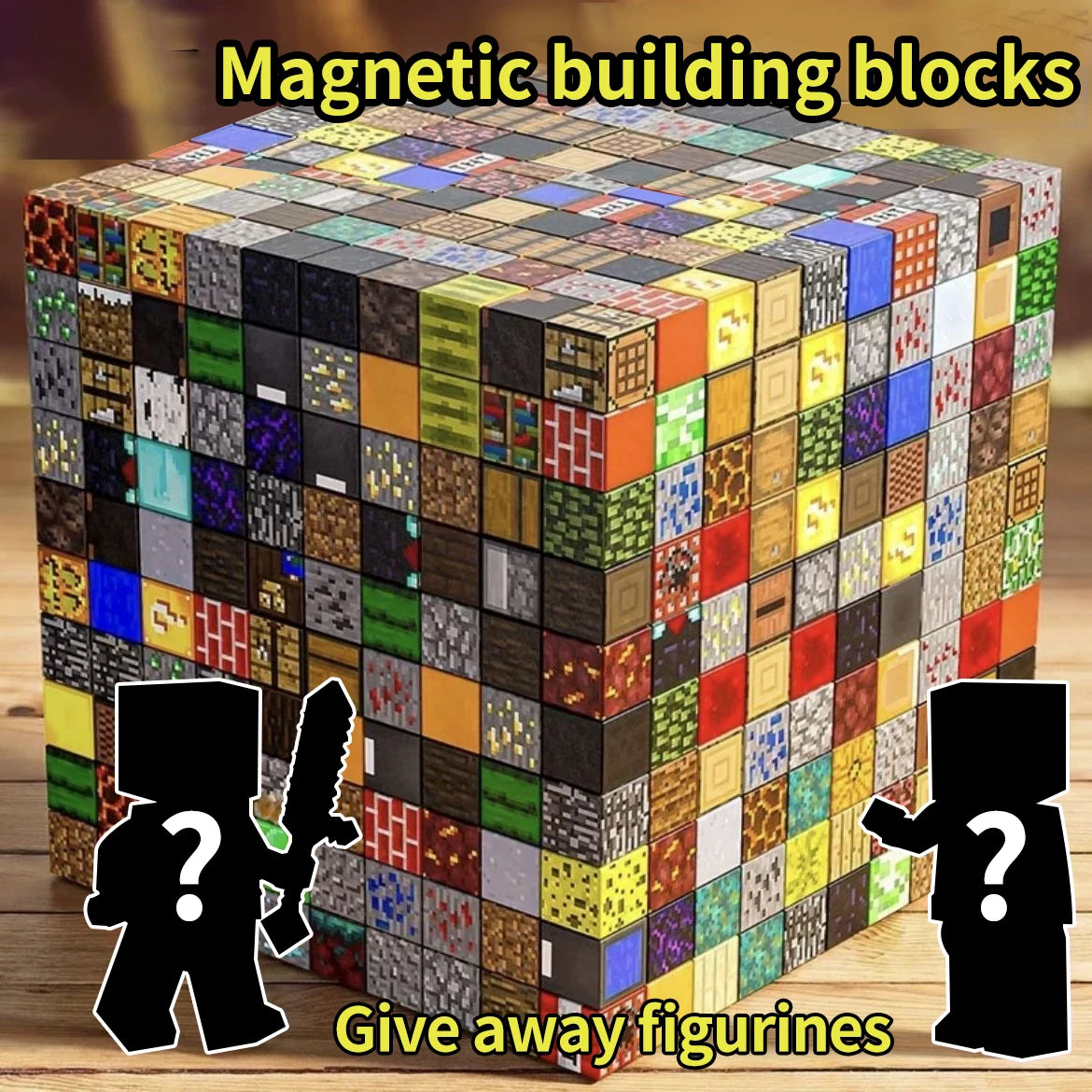 Jeu de construction magnétique minecraft, ensemble complet de blocs de construction à assembler soi-même pour enfants, jeux de construction sur table.