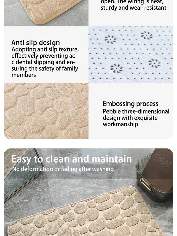 Tapis de bain mémoire de forme antidérapant — Confort moelleux immédiat