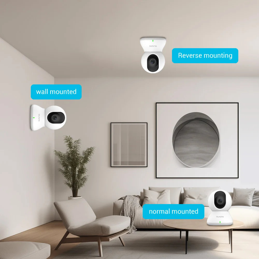 Caméra de surveillance pour bébé 2K HD avec détection de mouvement et audio bidirectionnel, installation facile, image nette de jour comme de nuit.